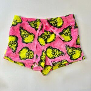 Womens Juniors Large Pink Grinch Christmas Pajamas Shorts